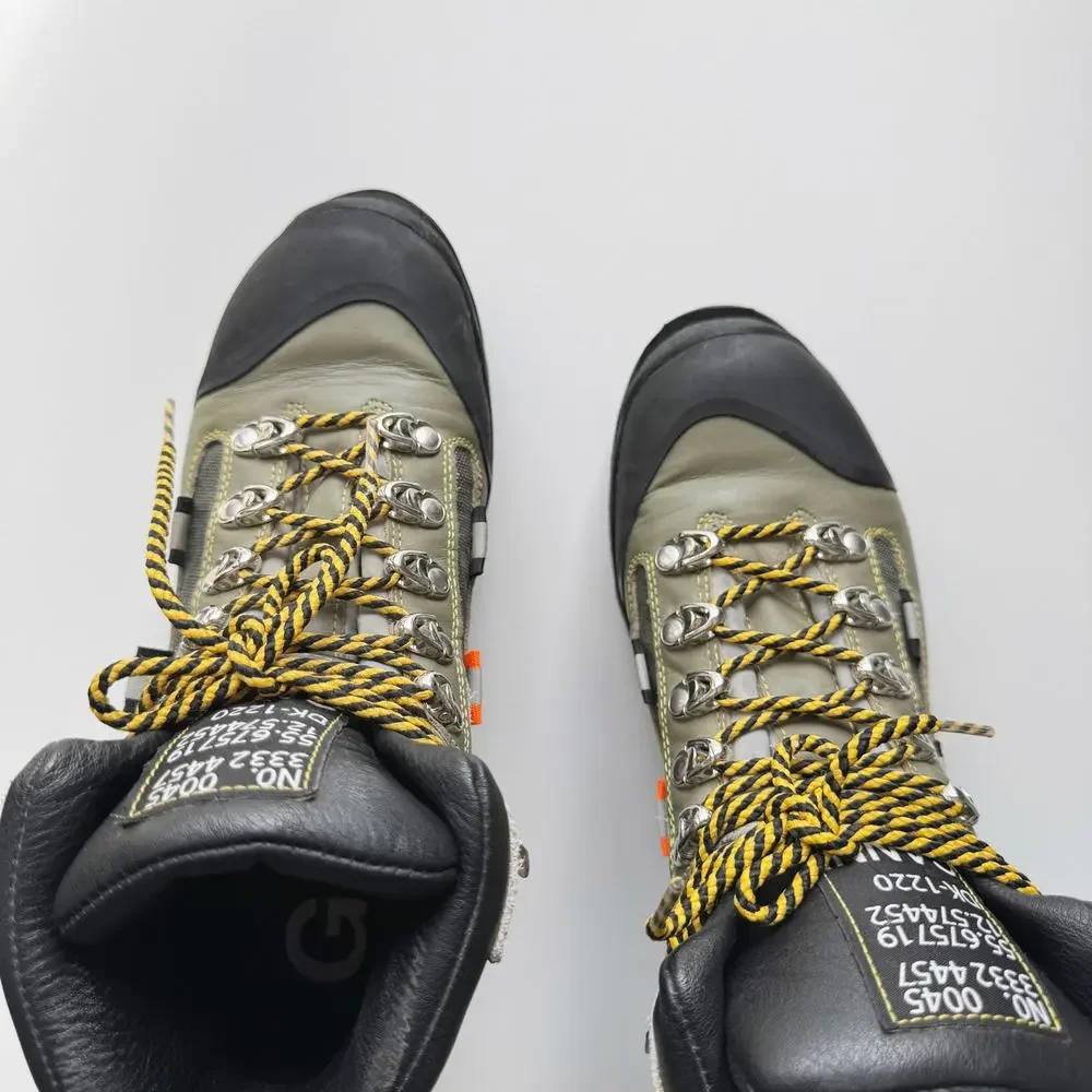 Ganni Green Leather Colorblock Bruna Trekking Hiking Boots Size 7 - Picture 5 of 10